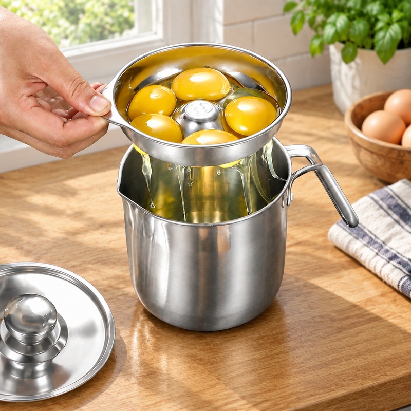 Baby Food Strainer - 304 스테인리스 스틸 재질의 계란 노른자