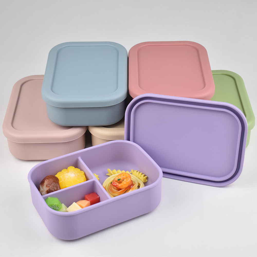 Baby Food Options - 3칸 식품 등급 실리콘 벤토 도시락