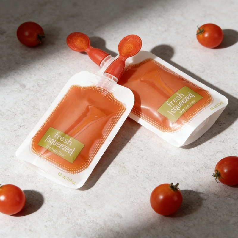 Baby Food Pouches Reusable - 50개입 아기용 식품 보관 백: 유기농
