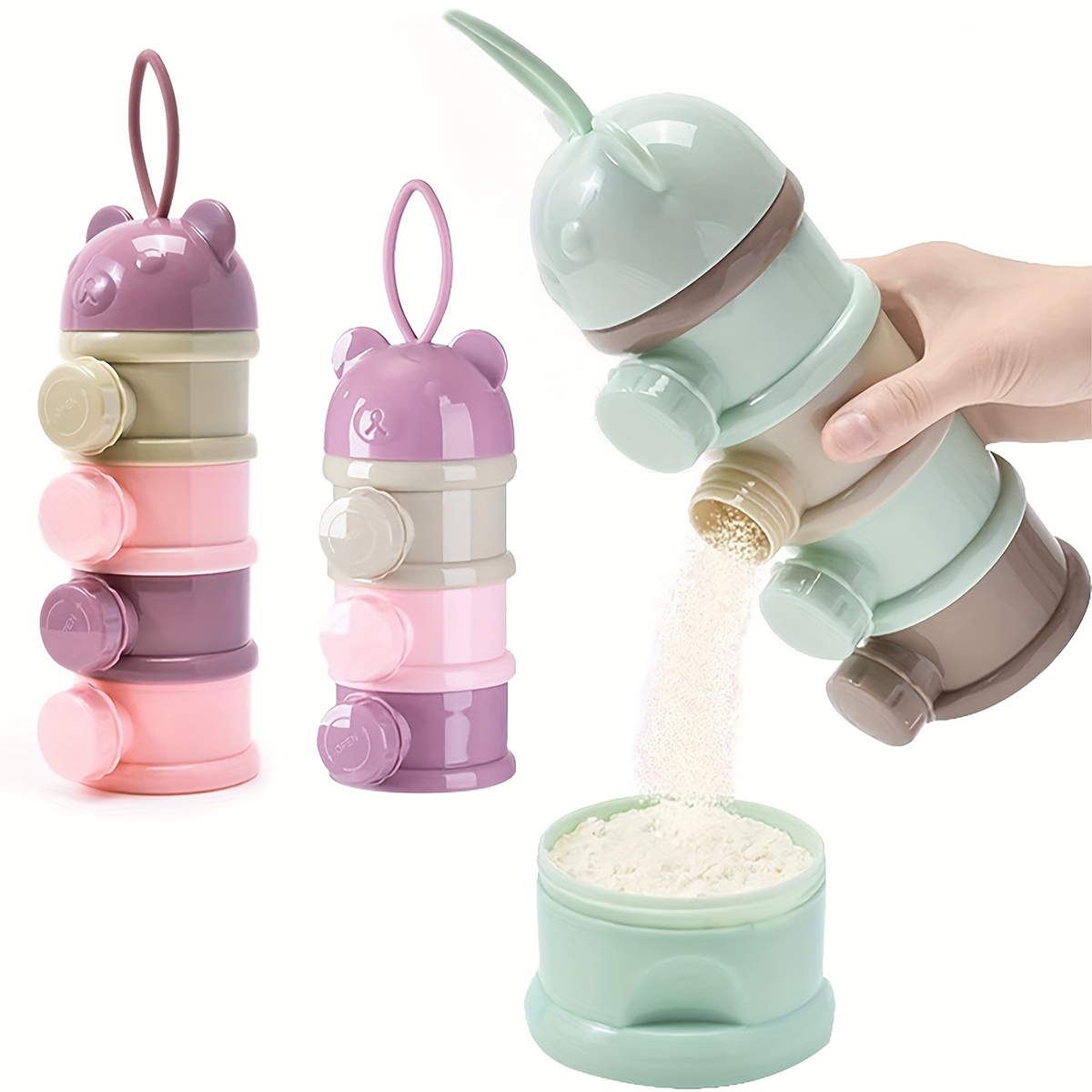 Puree Baby Food - 스트랩이 있는 대용량 아기 분유 용기,