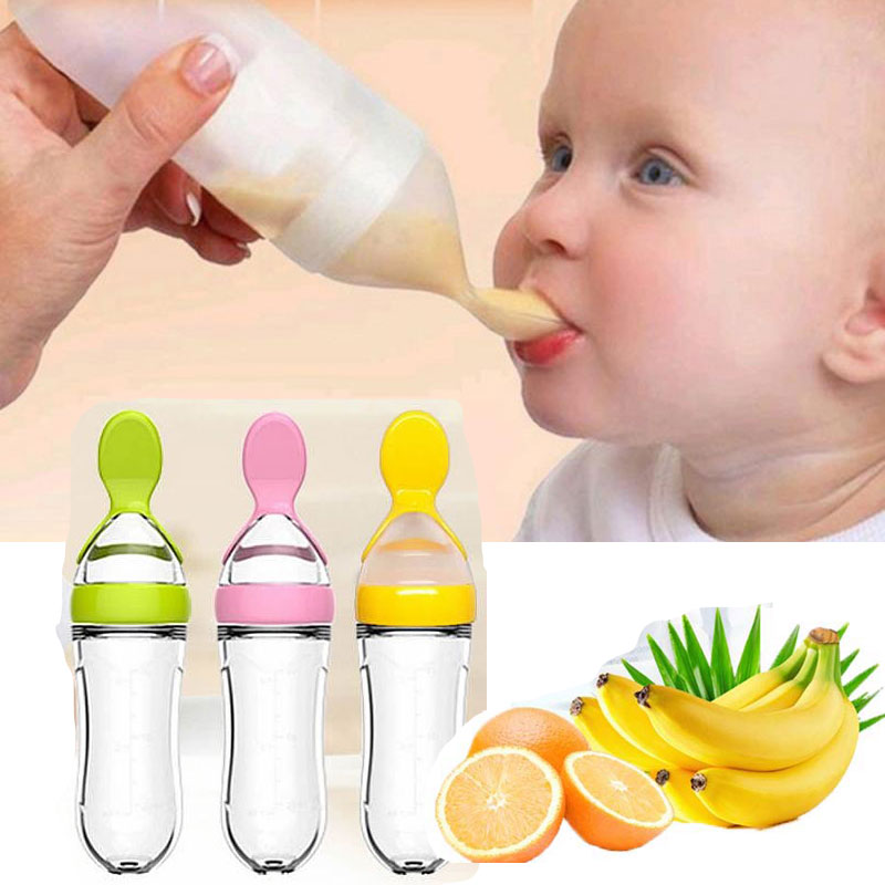 Baby Food Dispensing Spoon - 핫 세일 아기 먹이기 실리콘 병