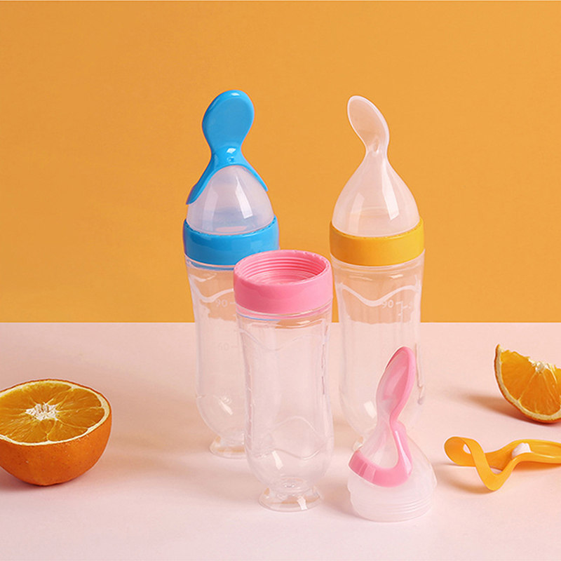 Baby Food Feeder - 짜내는 먹이 병 실리콘 신생아 아기