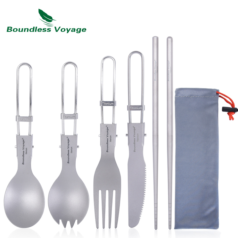 Weaning Spoon Set - 무한 항해 티타늄 캠핑 식기 접이식