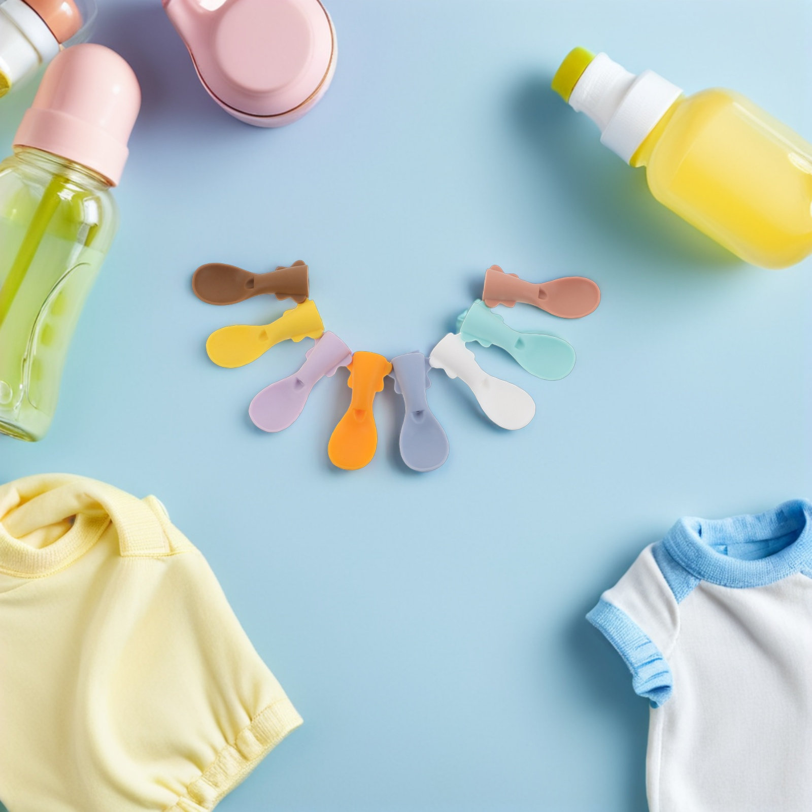 Baby Food Pouches Reusable - 8개입 실리콘 식품 포장용 스푼, 재사용