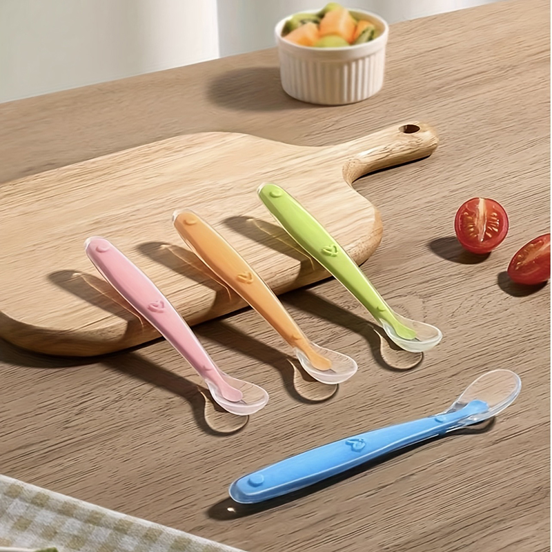 Baby Food Feeder - 1/2pcs 소프트 팁 베이비 실리콘 스푼