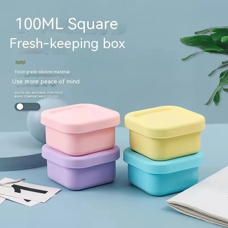 Baby Food Options - 1Pc 실리콘 아기 도시락 상자(뚜껑 포함)