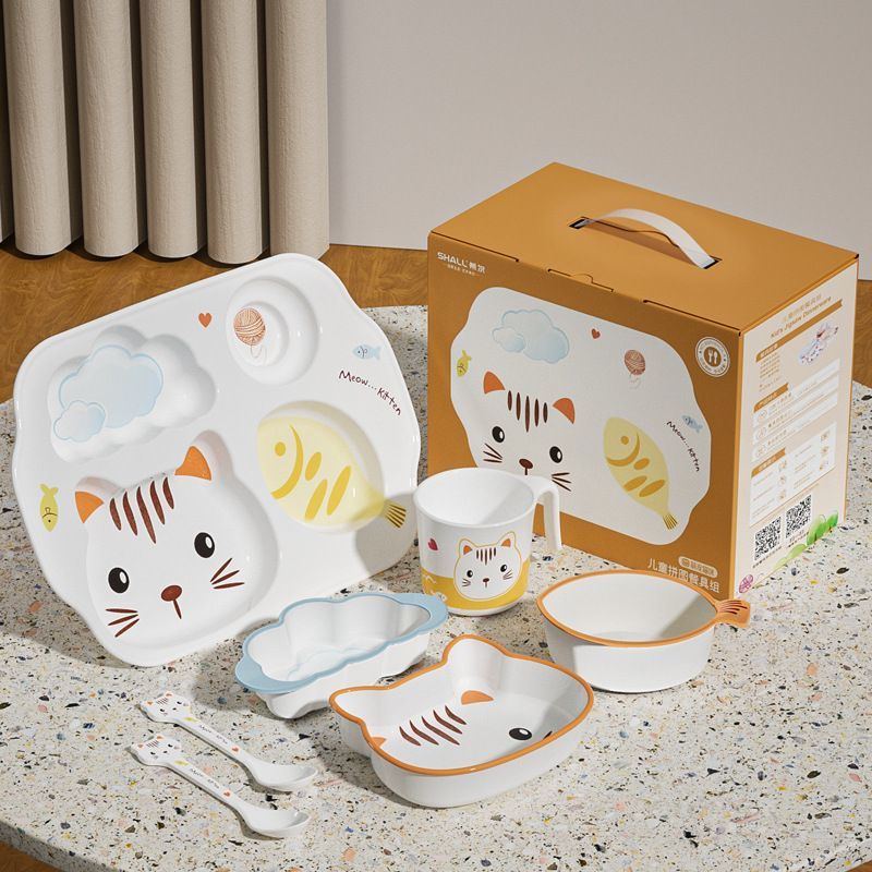 Baby Food Kitten - 만화 고양이 어린이 식기 선물 세트,