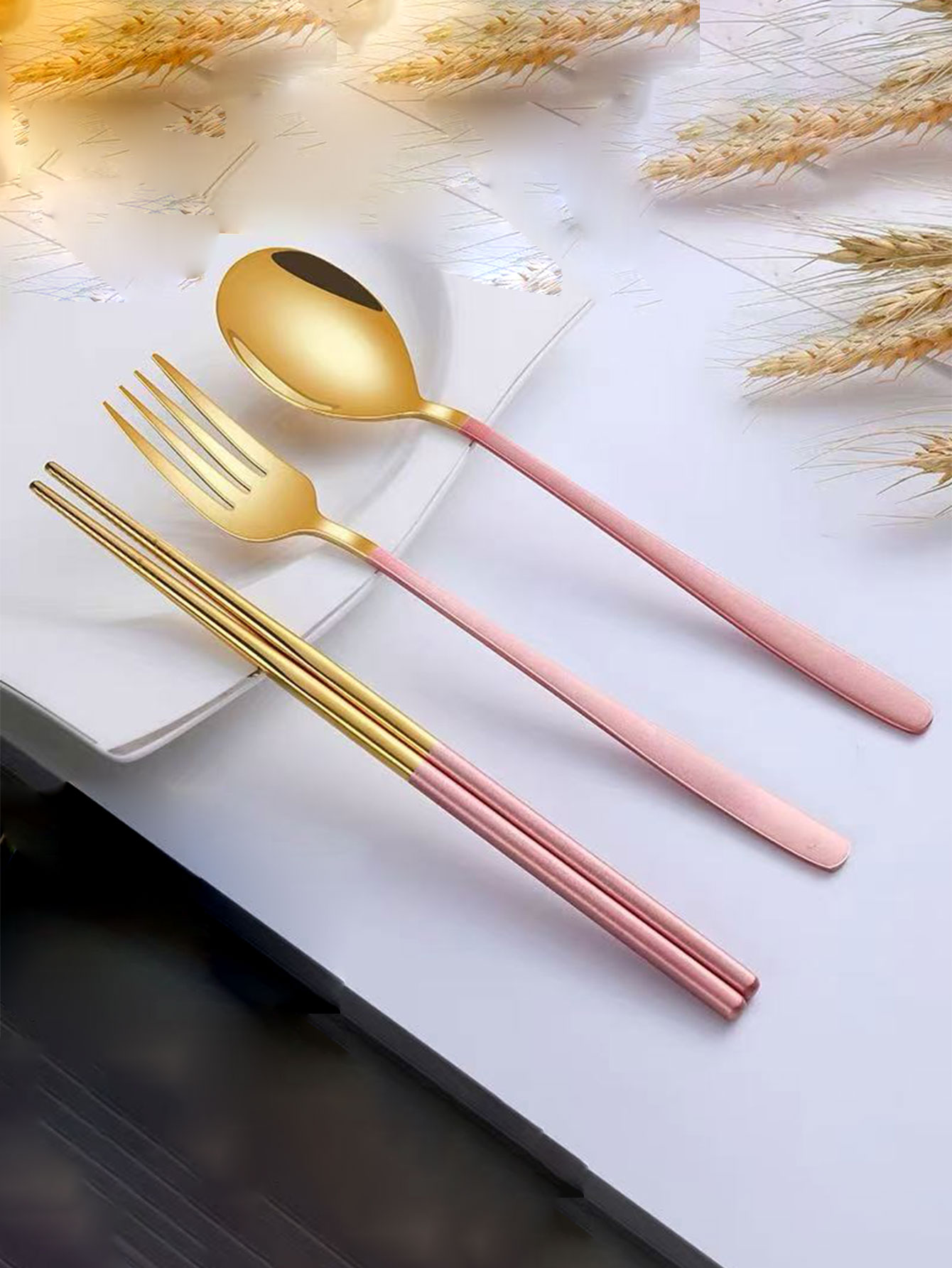Weaning Spoon Set - 304 스테인리스 스틸 젓가락, 스푼, 포크