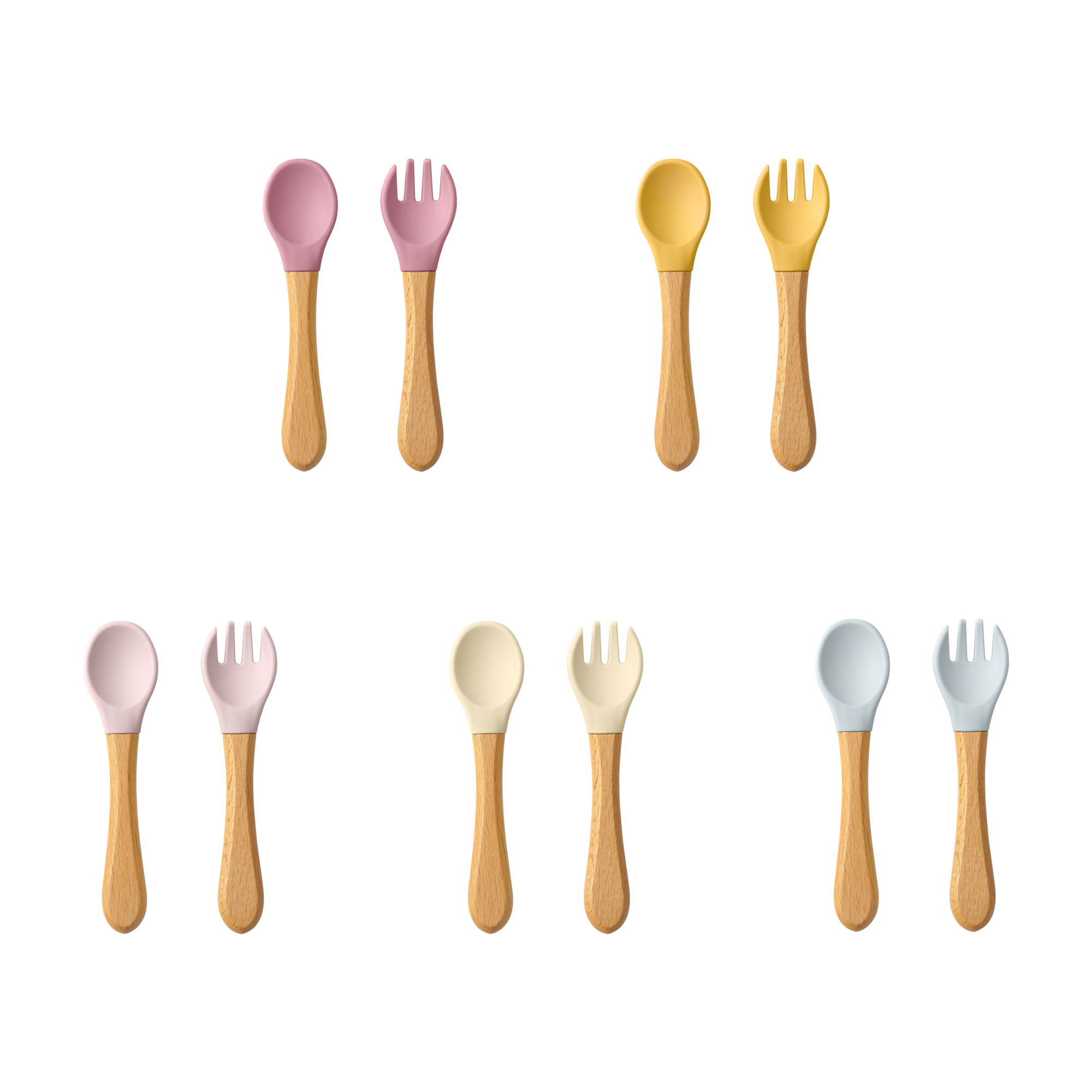 Baby Food Feeder - 2PCS 아기 학습 숟가락 식기 세트
