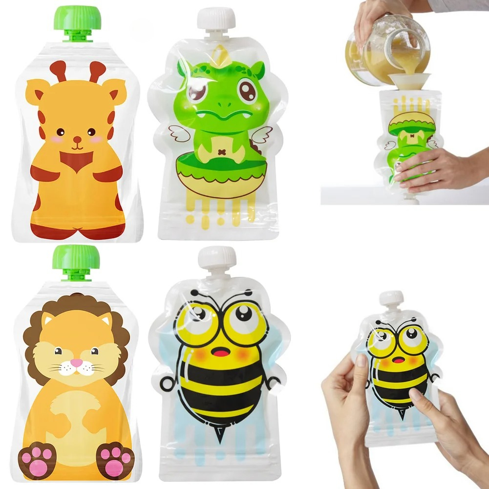 Baby Food Pouches Reusable - 8pcs 식품 보관 가방 재사용 가능한