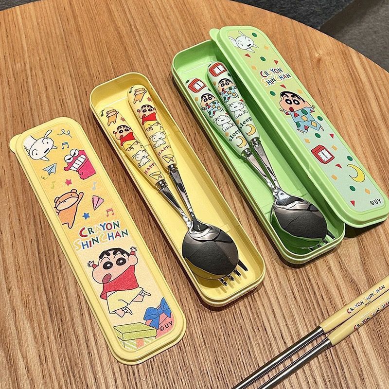 카와이 크레용 신찬 스테인레스 스틸 스푼 포크 젓가락  - Weaning Spoon Set 리뷰 및 가격