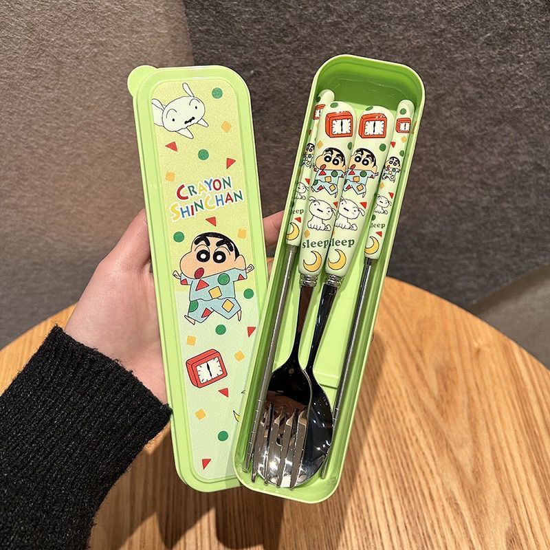 카와이 크레용 신찬 스테인레스 스틸 스푼 포크 젓가락  - Weaning Spoon Set 리뷰 및 가격