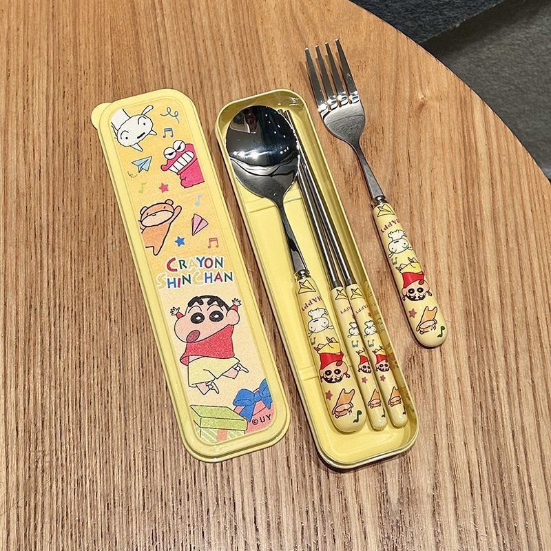 카와이 크레용 신찬 스테인레스 스틸 스푼 포크 젓가락  - Weaning Spoon Set 리뷰 및 가격