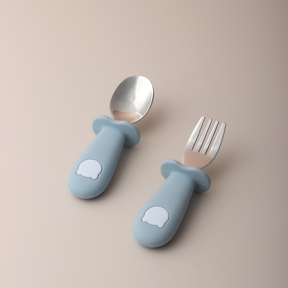 아기 팬더 모양 실리콘 스푼 및 포크 스테인리스 스틸  - Baby Food Feeder 리뷰 및 가격