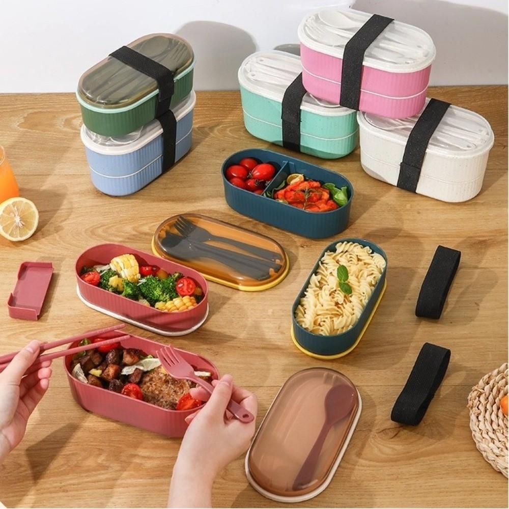 휴대용 이중층 도시락 고용량 전자레인지 식기 세트 포크 - Weaning Spoon Set 리뷰 및 가격