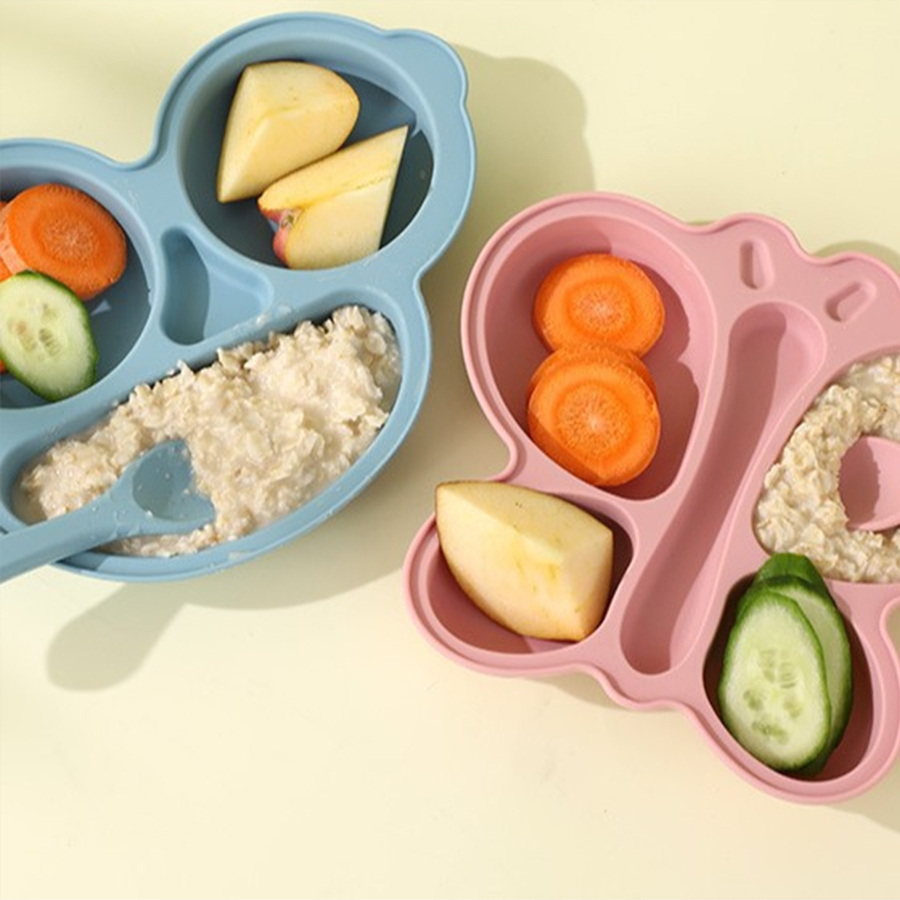 2pcs 아기 나비 실리콘 다이닝 플레이트 빨판 그릇  - Baby Food Diary 리뷰 및 가격