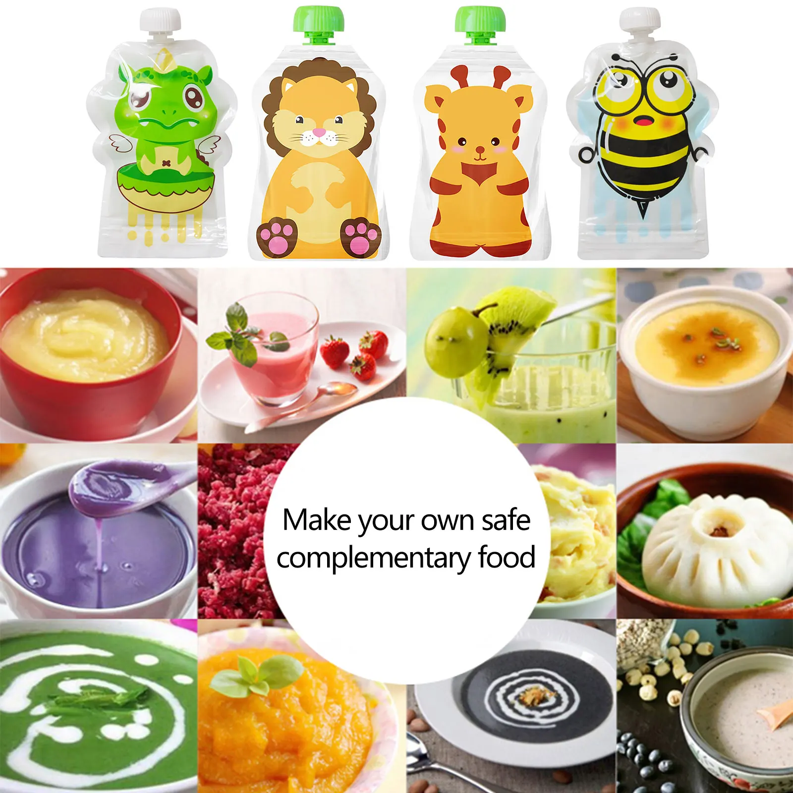 4pcs 식품 보관 가방 재사용 가능한 148ml 유아 - Baby Food Pouches Reusable 리뷰 및 가격