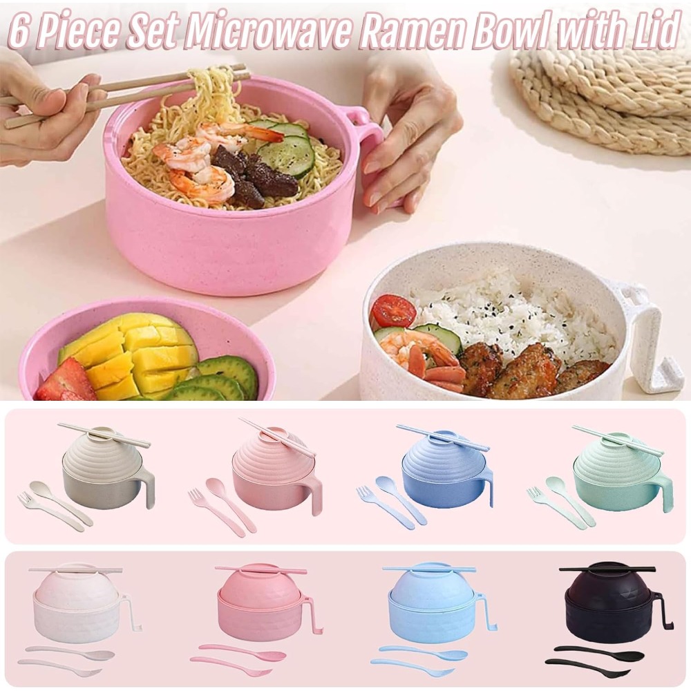 전자레인지 라면 그릇 6개 세트 라면 그릇 세트 뚜껑과 - Weaning Spoon Set 리뷰 및 가격