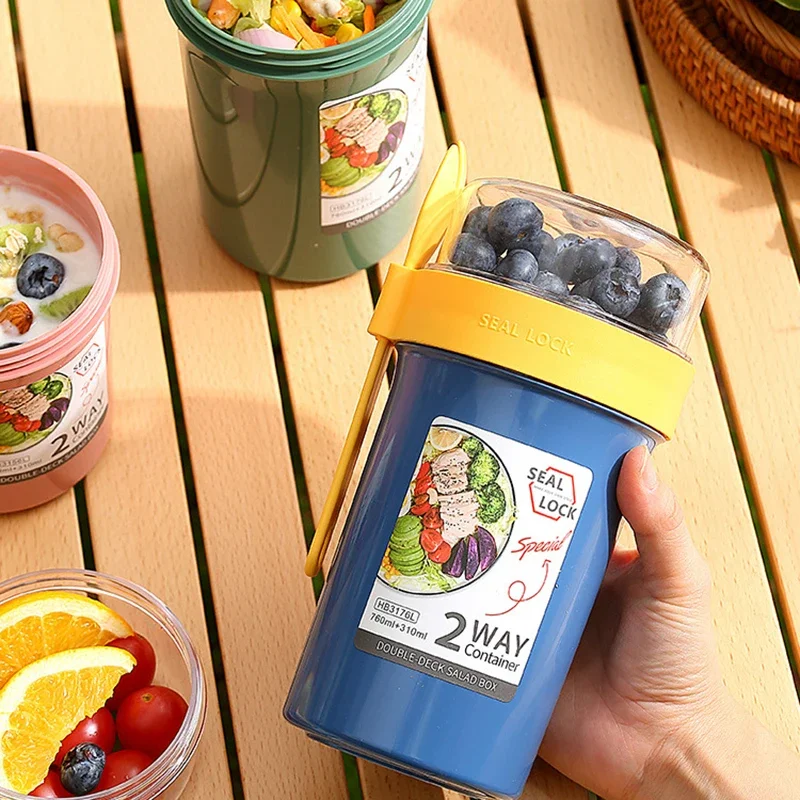 벤토 도시락 샐러드 오트밀 아침식사 더블컵 시리얼 견과 - Weaning Spoon Set 리뷰 및 가격