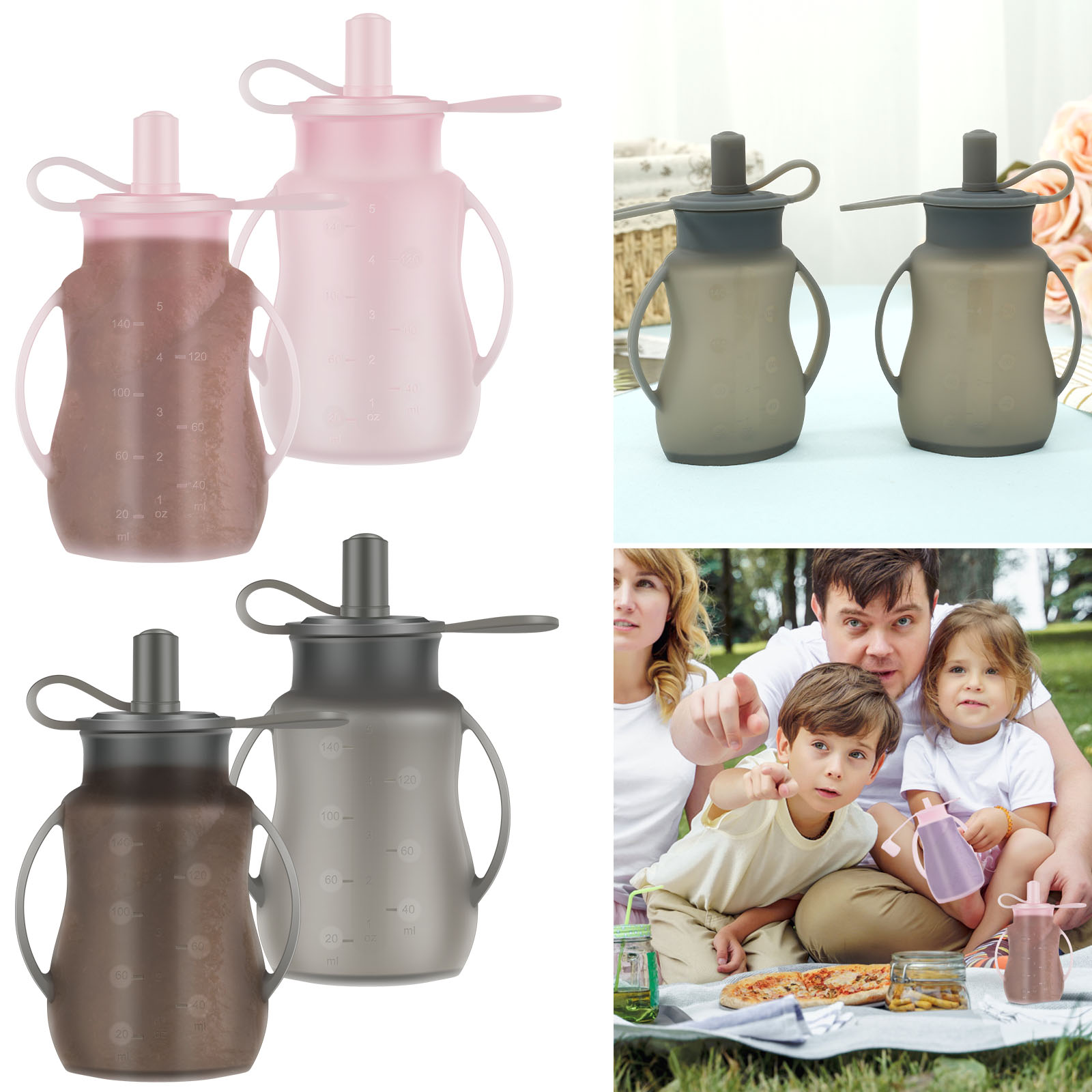 2Pcs 아기 수유 파우치 실리콘 베이비 푸드 파우치  - Baby Food Pouches Reusable 리뷰 및 가격