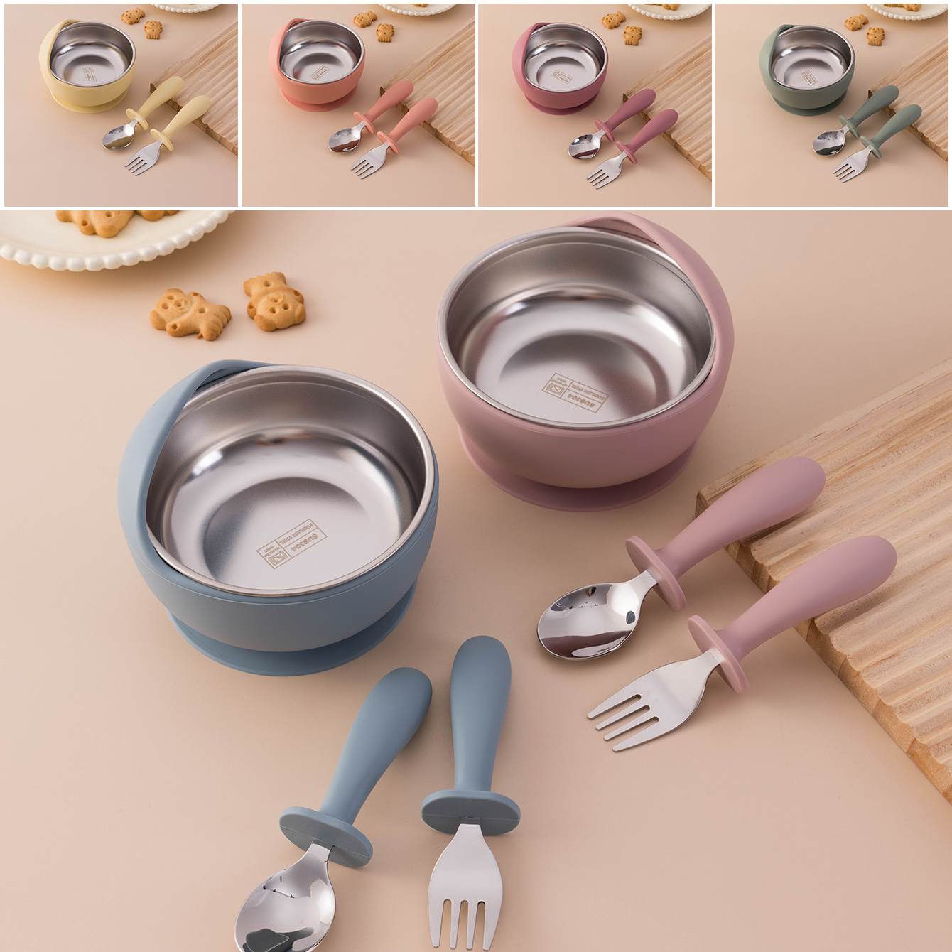 컬러 키즈 3PCS 스테인레스 스틸 실리콘 식기 세트  - Baby Food Dispensing Spoon 리뷰 및 가격