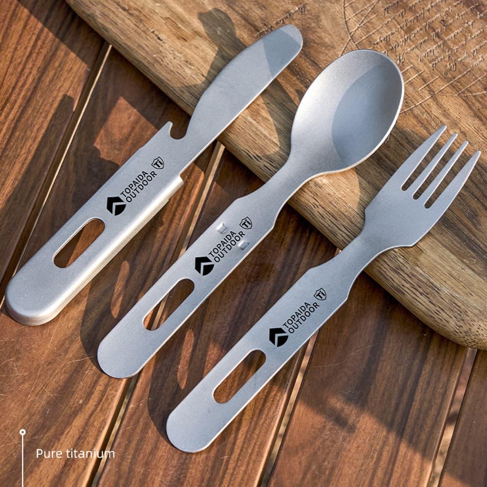 초경량 티타늄 캠핑용 포크, 숟가락, 칼 세트 (3 i - Weaning Spoon Set 리뷰 및 가격