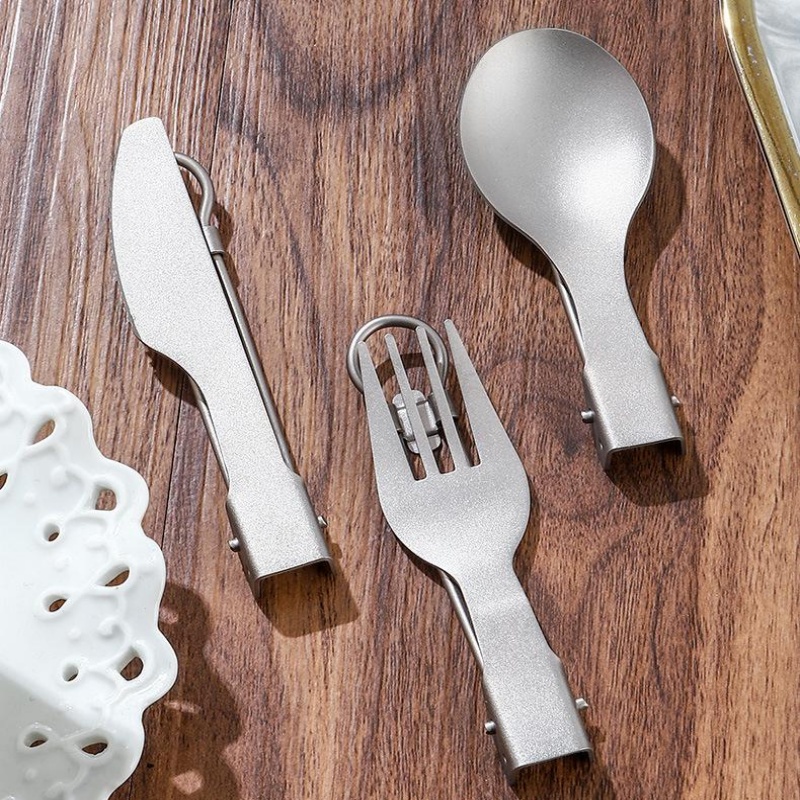 티타늄 접이식 식기 세트 (포크, 스푼, 나이프, 젓가 - Weaning Spoon Set 리뷰 및 가격