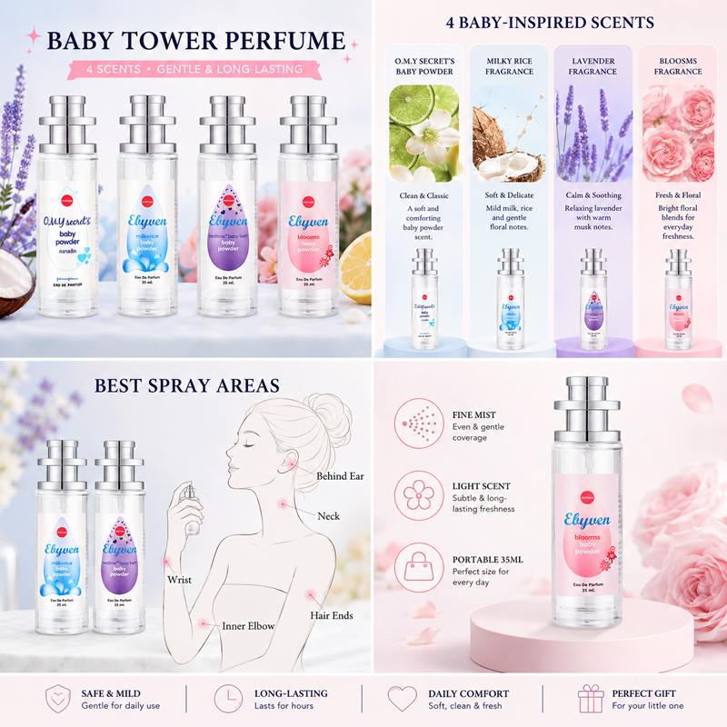 2개입 35ml 여성용 베이비 파우더 향수, 오래 지속 - Puree Baby Food 리뷰 및 가격