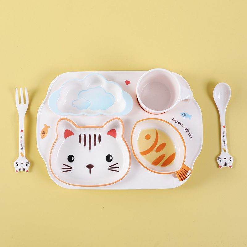만화 고양이 어린이 식기 선물 세트, 어린이 전용 칸막 - Baby Food Kitten 리뷰 및 가격