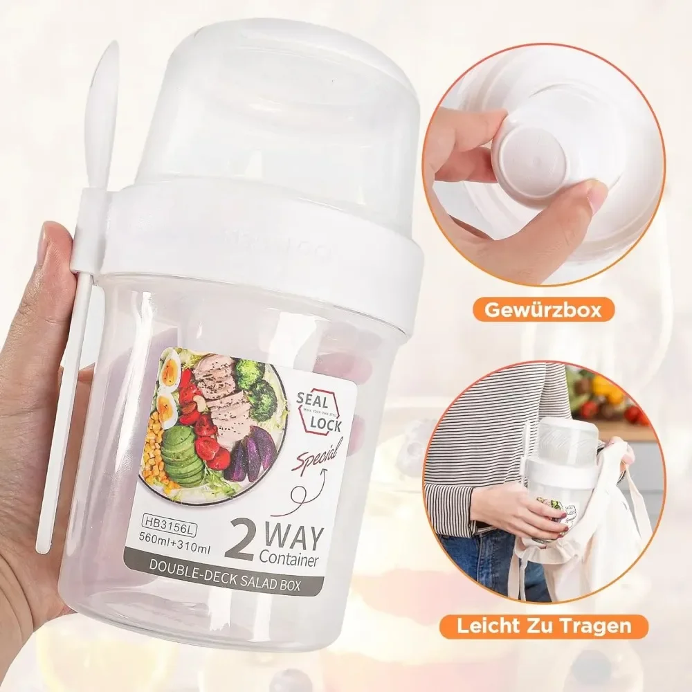 샐러드 컵 아침 식사 컵 휴대용 식품 저장 도시락 상자 - Weaning Spoon Set 리뷰 및 가격