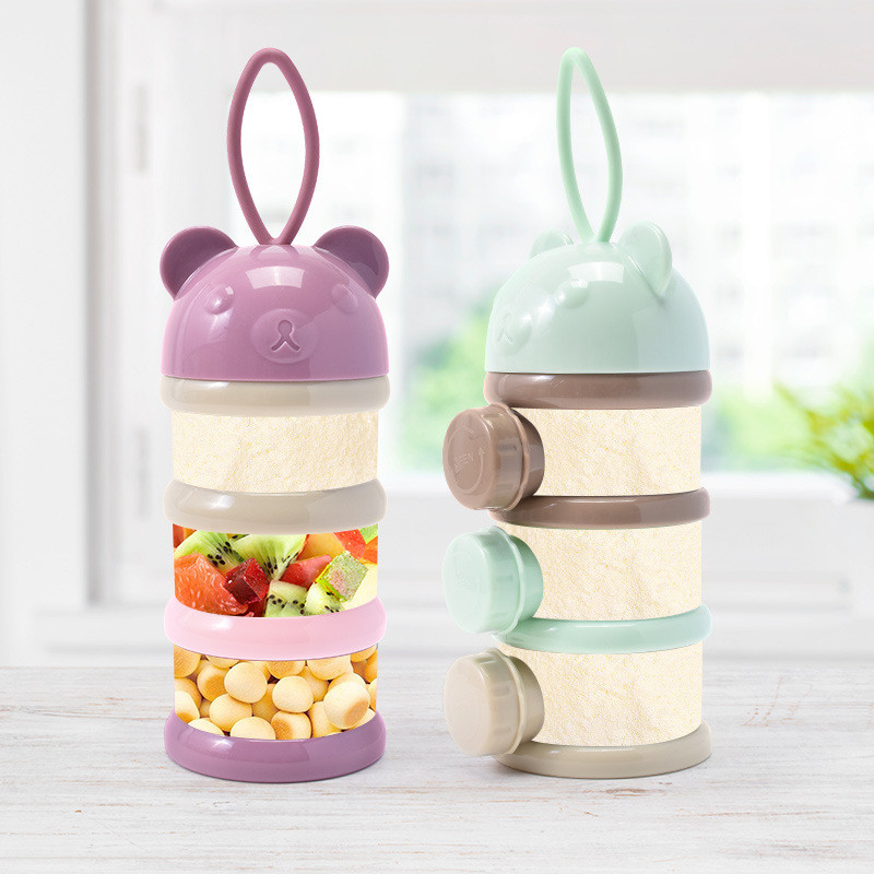 3/4 레이어 베어 베이비 밀크 파우더 컨테이너 휴대용 - Baby Food Options 리뷰 및 가격