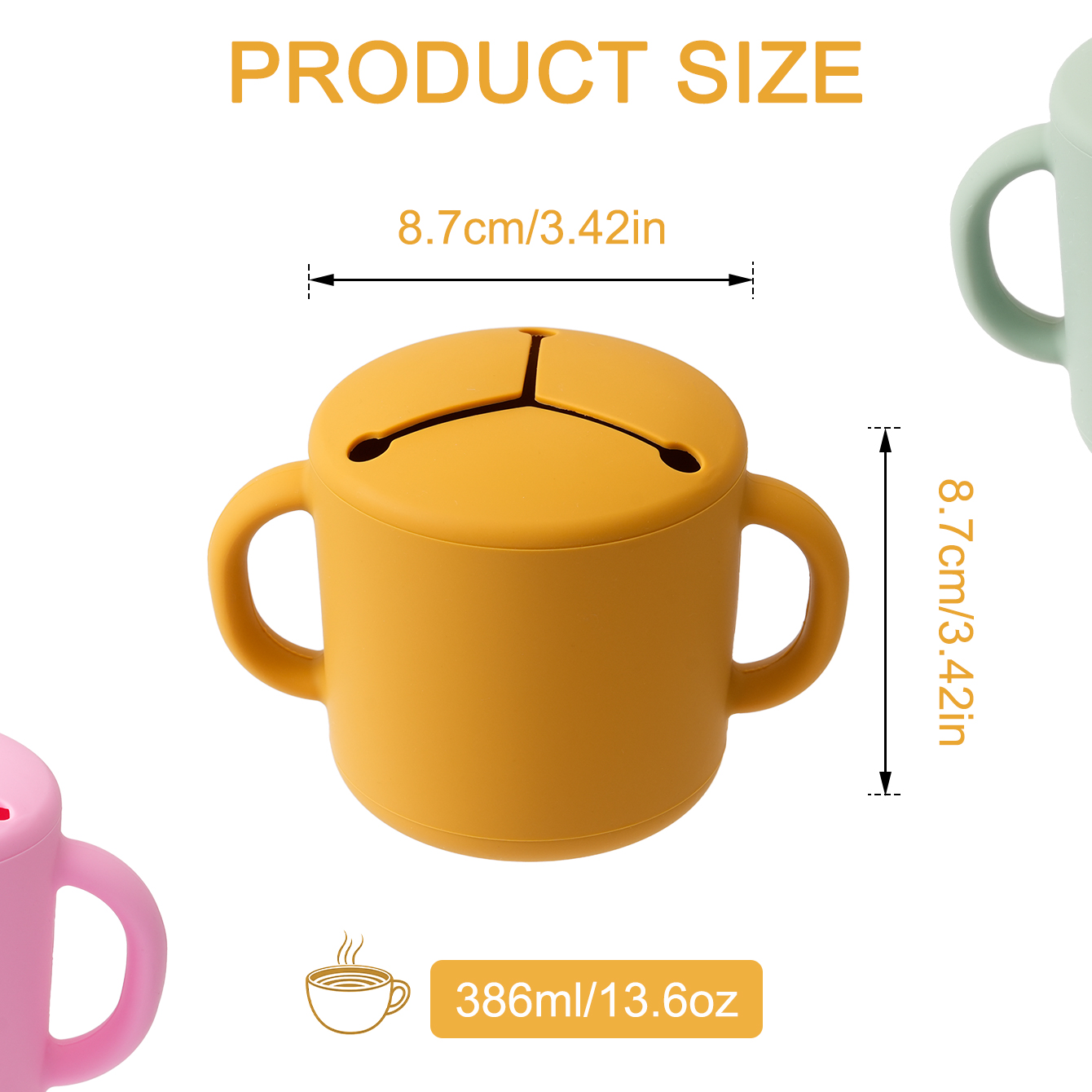 1PCS 아기 실리콘 더블 핸들 스낵 컵 BPA 무료  - Baby Food Options 리뷰 및 가격